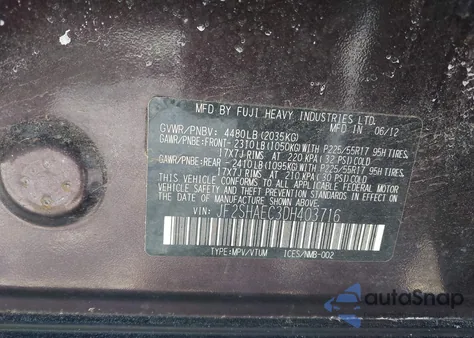 2013 Subaru Forester 2.5X Limited z USA, uszkodzony, nr VIN JF2SHAEC3DH403716